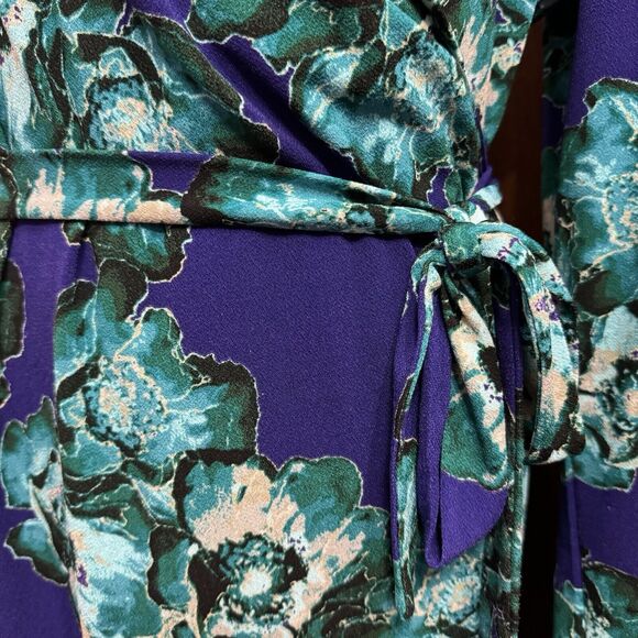 Vera Wang Dress XL Faux Wrap Colorful Artsy Floral Bold Office Career Party Date - Picture 3 of 10